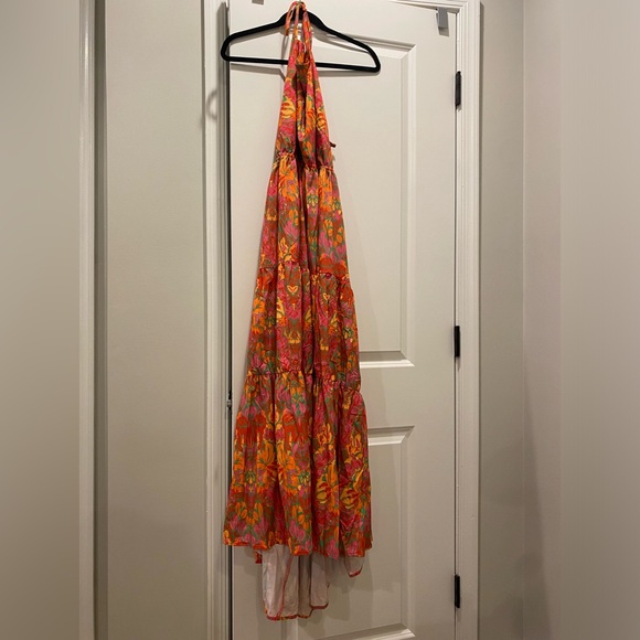 Rebdolls Noemi Tropical Print Open Back Maxi Aline Dress - Picture 3 of 4